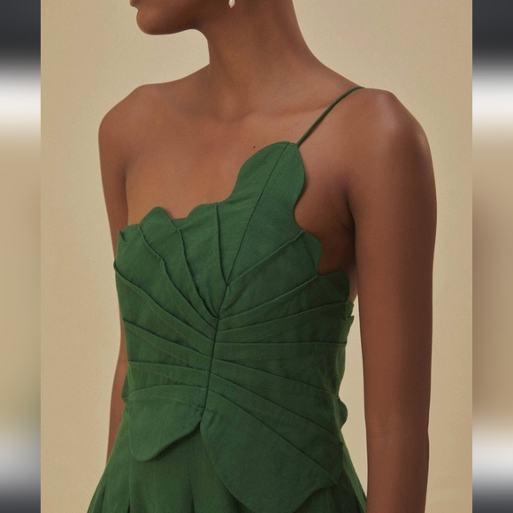 Farm Rio Green Leaf Lea Mini Dress - Picture 2 of 10